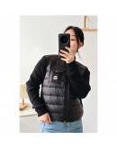  Moncler Cardigan 女款胸口袋針織羽絨外套 黑