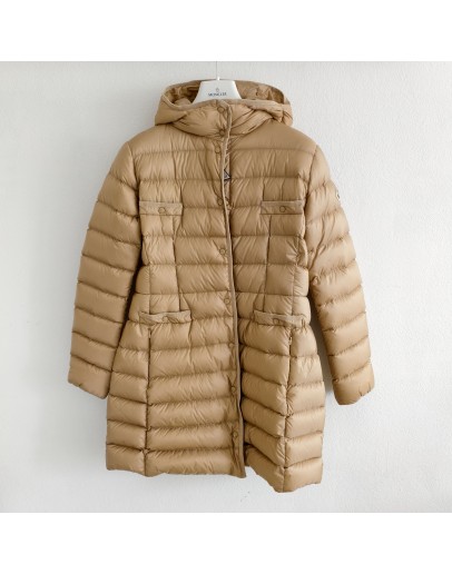 Moncler HIRMA小童連帽長板羽絨外套 奶茶