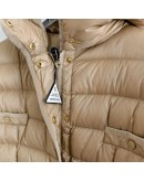 Moncler HIRMA小童連帽長板羽絨外套 奶茶