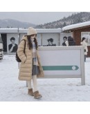 Moncler HIRMA小童連帽長板羽絨外套 奶茶