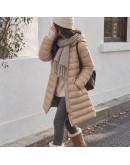 Moncler HIRMA小童連帽長板羽絨外套 奶茶