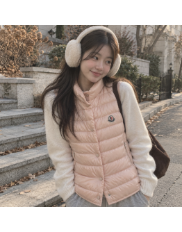 Moncler Liane釦式背心 粉