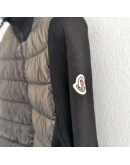 Moncler CARDIGAN TRICOT 立領針織拼接外套(無口袋款) 黑