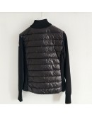 Moncler CARDIGAN TRICOT 立領針織拼接外套(無口袋款) 黑