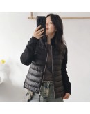 Moncler CARDIGAN TRICOT 立領針織拼接外套(無口袋款) 黑