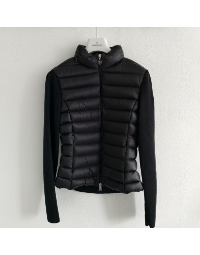 Moncler CARDIGN TRICOT修身立領排骨外套 黑