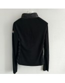 Moncler CARDIGN TRICOT修身立領排骨外套 黑