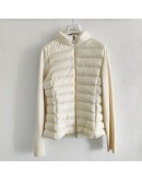 Moncler CARDIGN TRICOT修身立領排骨外套 白