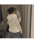 Moncler CARDIGN TRICOT修身立領排骨外套 白