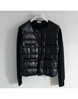 Moncler  Cardigan小香風四口袋針織羽絨外套 黑