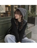 Moncler  Cardigan小香風四口袋針織羽絨外套 黑