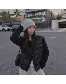Moncler  Cardigan小香風四口袋針織羽絨外套 黑