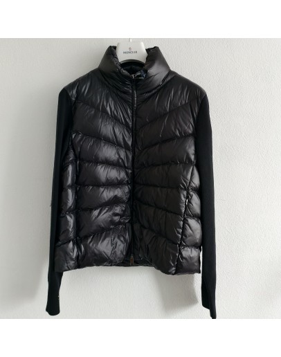 Moncler Cardigan女款立領拼接袖 黑