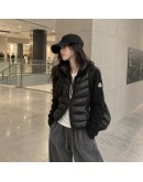 Moncler Cardigan女款立領拼接袖 黑