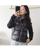 Moncler CARDIGAN TRICOT亮面針織袖胸前口袋外套 深藍
