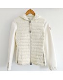 Moncler ZIP UP CARDIGAN 女款排骨羽絨拼接外套 白