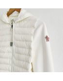 Moncler ZIP UP CARDIGAN 女款排骨羽絨拼接外套 白