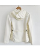 Moncler ZIP UP CARDIGAN 女款排骨羽絨拼接外套 白