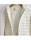 Moncler ZIP UP CARDIGAN 女款排骨羽絨拼接外套 白