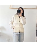 Moncler ZIP UP CARDIGAN 女款排骨羽絨拼接外套 白