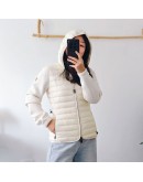 Moncler ZIP UP CARDIGAN 女款排骨羽絨拼接外套 白