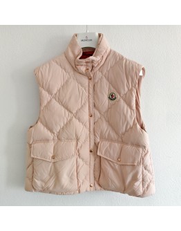 Moncler BIOIS GILET 女款菱格短版背心 粉