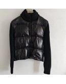 Moncler GARDIGAN TRICOT 立領羽絨毛線拼接外套 黑