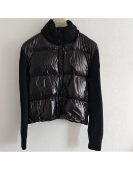 Moncler GARDIGAN TRICOT 立領羽絨毛線拼接外套 黑