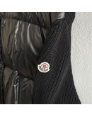 Moncler GARDIGAN TRICOT 立領羽絨毛線拼接外套 黑