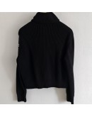 Moncler GARDIGAN TRICOT 立領羽絨毛線拼接外套 黑
