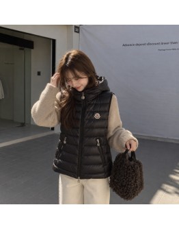 Moncler GLYGOSSE 女款連帽背心 黑