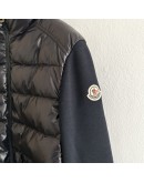 Moncler MAGLIA APERTA CON ZI 女款雙口袋與絨針織拼接外套 深藍