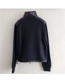 Moncler MAGLIA APERTA CON ZI 女款雙口袋與絨針織拼接外套 深藍