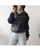 Moncler MAGLIA APERTA CON ZI 女款雙口袋與絨針織拼接外套 深藍