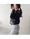 Moncler MAGLIA APERTA CON ZI 女款雙口袋與絨針織拼接外套 深藍