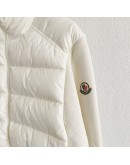 Moncler MAGLIA APERTA CON ZI 女款雙口袋與絨針織拼接外套 白