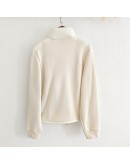 Moncler MAGLIA APERTA CON ZI 女款雙口袋與絨針織拼接外套 白