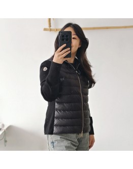 Moncler Cardigan 女款鋪棉羊毛針織開襟衫 黑