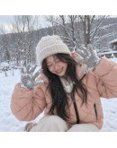 Moncler Kamile 小童菱格紋連帽拉鍊外套 粉