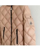 Moncler Kamile 小童菱格紋連帽拉鍊外套 粉