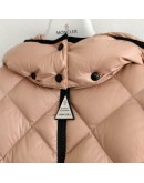 Moncler Kamile 小童菱格紋連帽拉鍊外套 粉