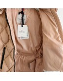 Moncler Kamile 小童菱格紋連帽拉鍊外套 粉