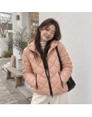 Moncler Kamile 小童菱格紋連帽拉鍊外套 粉
