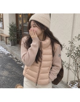 Moncler Cardigan Tricot 針織羽絨外套 粉