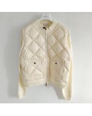 Moncler Cardigan 菱格拼接雙口袋外套 白