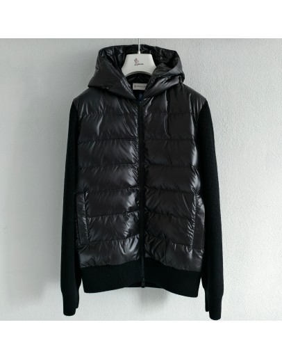 Moncler Cardigan 男款針織拼接羽絨外套 黑