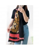 Moschino 薄款圍巾 03282 002 黑底桃紅框