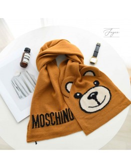 Moschino 泰迪熊頭羊毛圍巾 30649 003 駝色