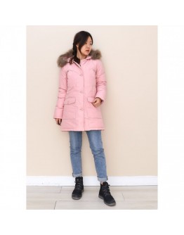 Woolrich 2019小童羽絨外套 粉/灰內裡