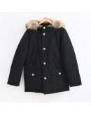 Woolrich 2028小童羽絨外套 黑/黃內裡